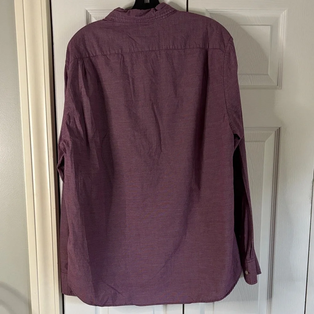 J. Crew Men's Burgundy Button-Down Shirt